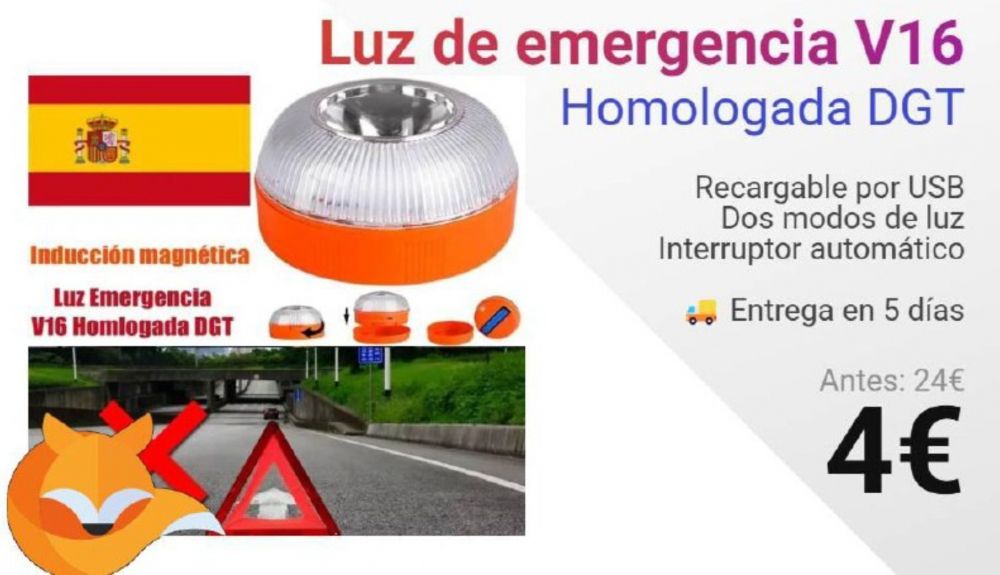 Estas son las luces V16 que te venden en páginas web chinas muy baratas y que no te servirán en 2026 Estas son las luces V16 que te venden en páginas web chinas muy baratas y que no te servirán en 2026